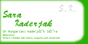 sara kaderjak business card